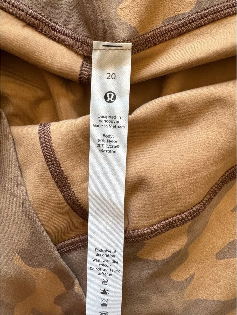 Lululemon Align High Rise 28” Heritage Camo Beige Multi Size 20 NWT